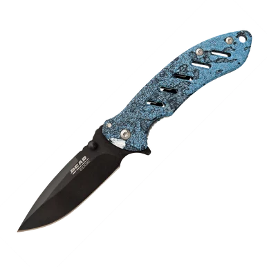 Bear & Son Bear Edge Brisk Folding Knife Teal True Timber Rift Camo BR61508