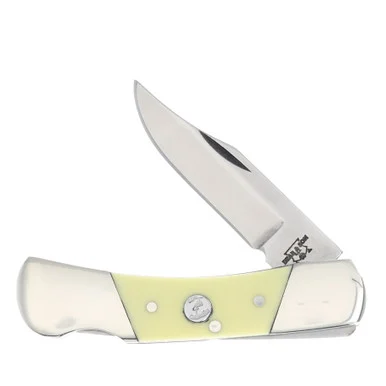 Bear & Son Folding Knife 2.25in Plain Edge Yellow Delrin BRC326