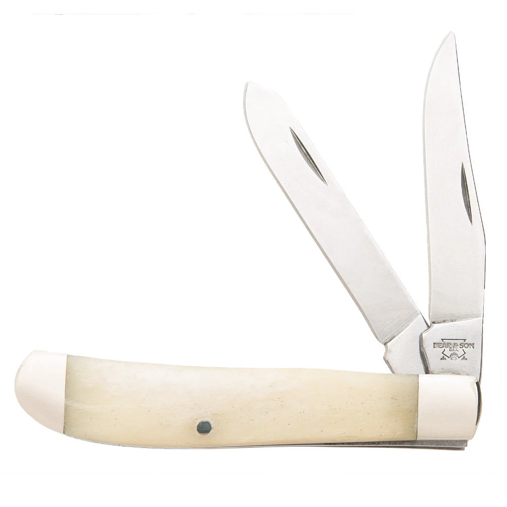 Bear and Son WSB07 Mini Trapper White Smooth Bone Slipjoint Knife