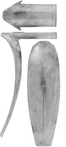 Bedford County Pennsylvania Style Buttplate,wax cast steelOverall length 4-3/8", width 1-13/32", comb 2-19/64"