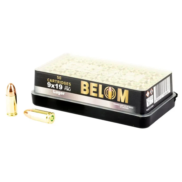 BELOM 9MM 124GR FMJ BRASS 50RD