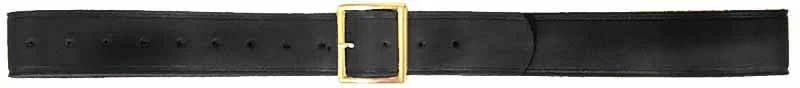 Belt, black leather, 1-3/4" wide, waist size 30 to 46