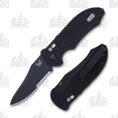 Benchmade 9170SBK Auto Triage Knife 3.58in Black DLC Part Serrated Blade AUBM9170SBK