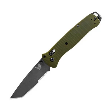 Benchmade Bailout Woodland Green 3.38in Partially Serrated Gray Tanto BM537SGY1