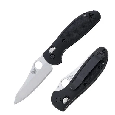 Benchmade Mini Griptilian Folding Knife Black 2.9in Satin Sheepsfoot