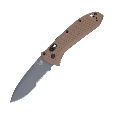 Benchmade Presidio II Out-The-Side Auto Tan Aluminum Cerakote Part Serr Drop Pt AUBM5700SGY1