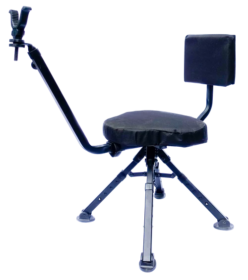 BenchMaster Ground Hunting Shooting Chair 4 Leg Rotating Steel Black