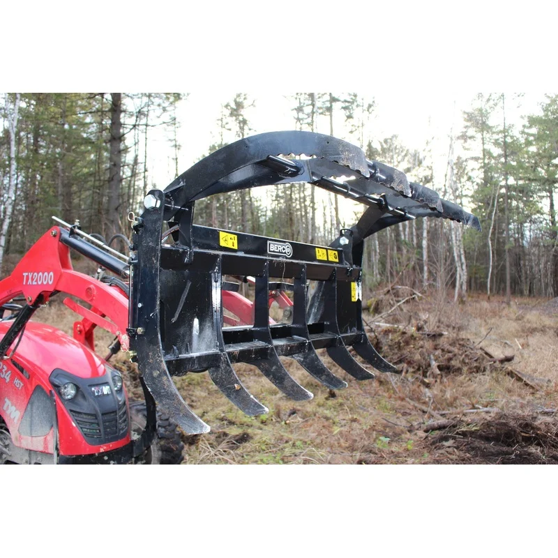 Bercomac 56 Claw Grapple With Skid Steer Style Attach | Upto 30 Engine HP | For Compact & Agricultural Tractor