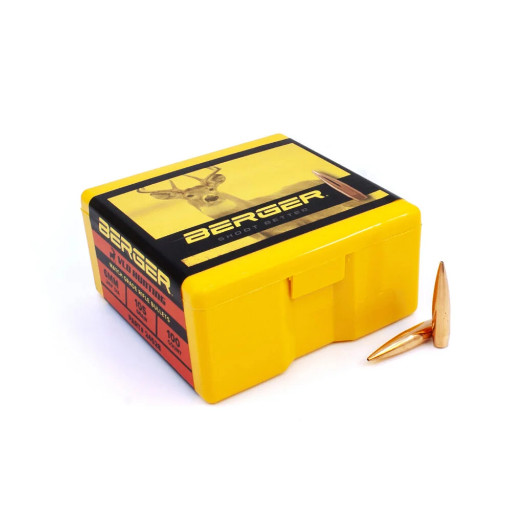 Berger 6mm (0.243″) 105gr VLD Boat Tail 100/Box