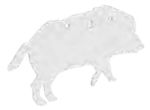 Birchwood Casey AR500 Gong, Boar Silhouette Target, 3/8", 3-Hole, White