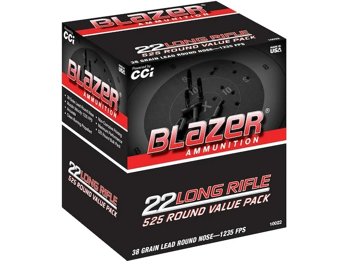 Blazer Ammunition 22 Long Rifle 38 Grain Lead Round Nose