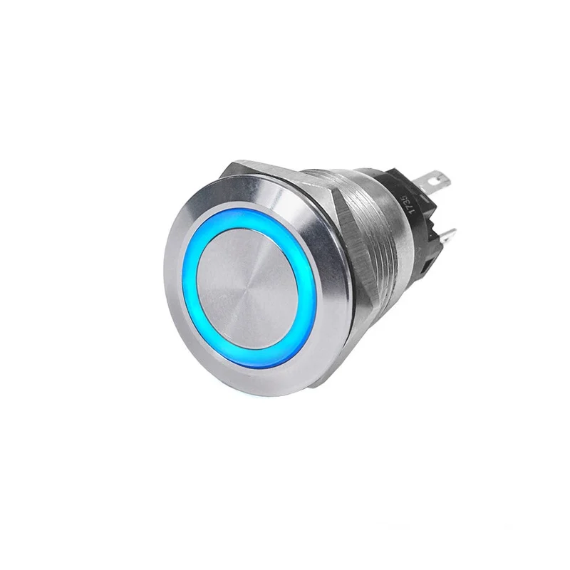 Blue Sea 4160 SS Push Button Switch – Off-On – Blue – 10A [4160]