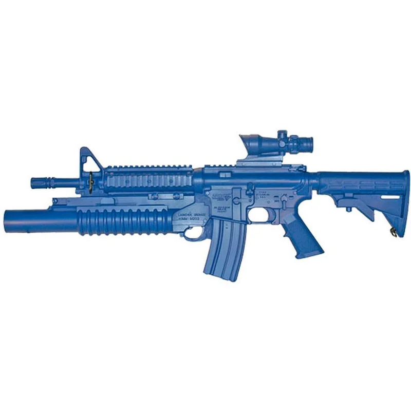 Blueguns FSM4CFTRCS203ACOG – M4 COMMANDO Flat Top Closed Stock, Fwd Rail, M203 Grenade Launcher, ACOG Training Replica (30-60 Day Lead Time )