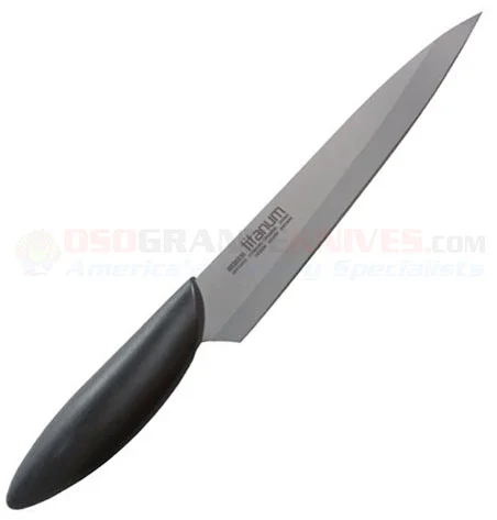 Boker Black Titanium Chef Knife (7.0 Inch Gray Titanium/Carbide Alloy Blade) Black Polymer Handle TI2B
