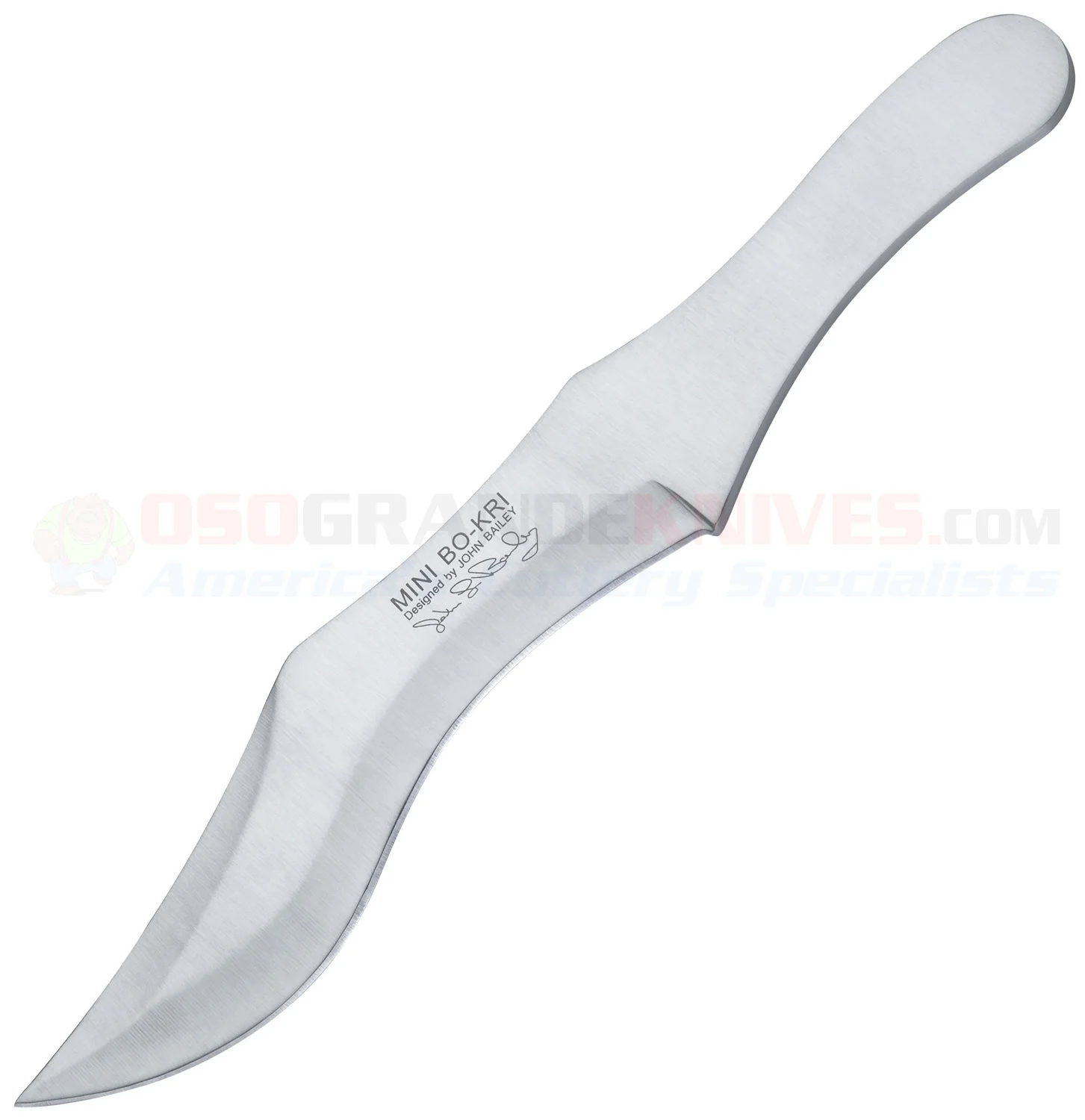 Boker Magnum John Bailey Mini Bo-Kri Throwing Knife Fixed (6.625 Inch 420J2 Satin Plain Blade) Stainless Handle + Leather Sheath 02MB160
