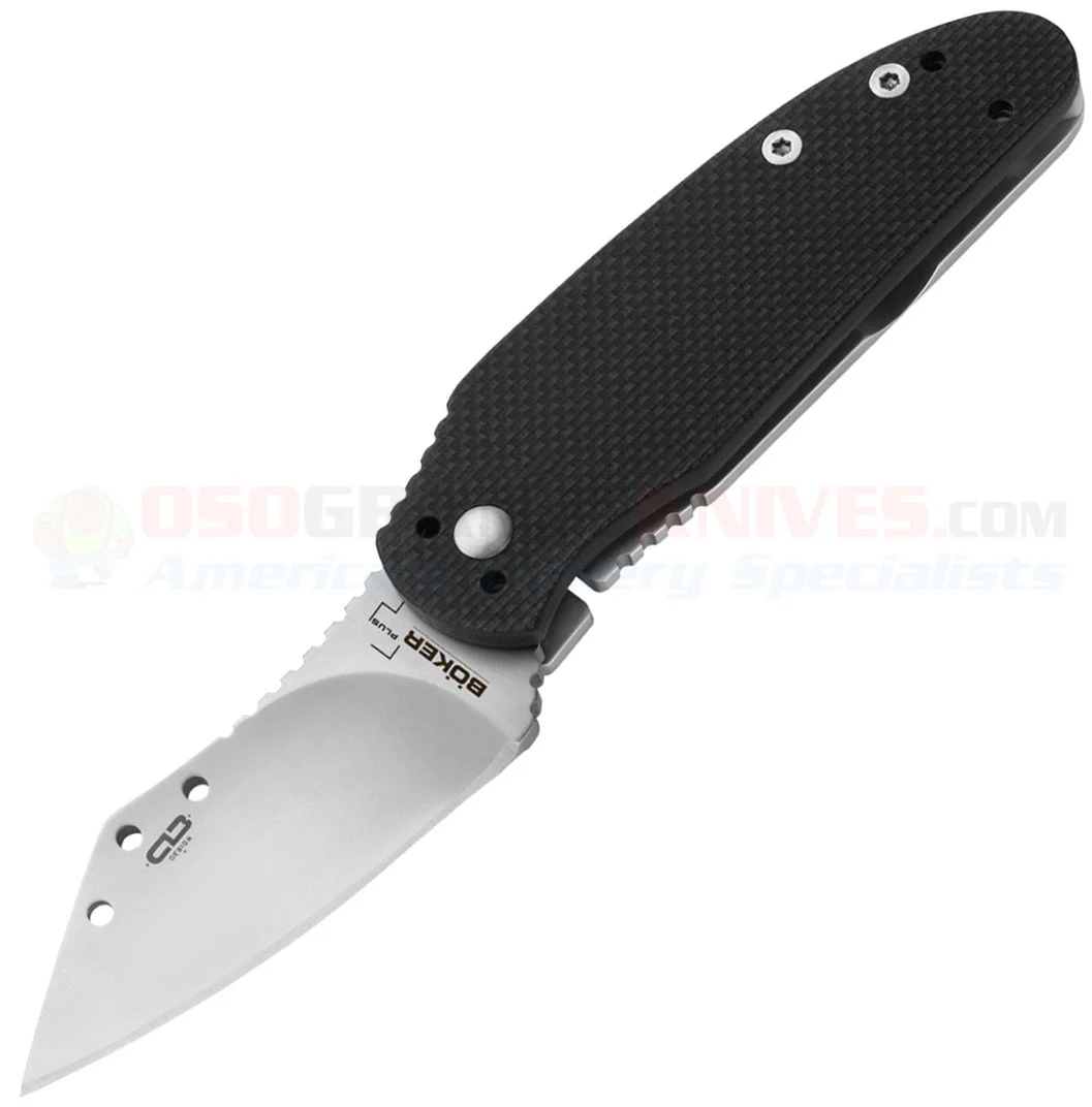 Boker Plus CLB Compliance Folding Knife (2.375 Inch 440C Satin Plain Blade) Black G10 Handle 01BO535