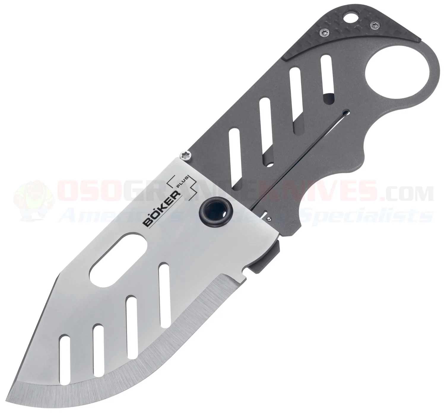 Boker Plus Credit Card Folding Knife (2.25 Inch Satin Plain Blade) Stainless Steel Handle 01BO010