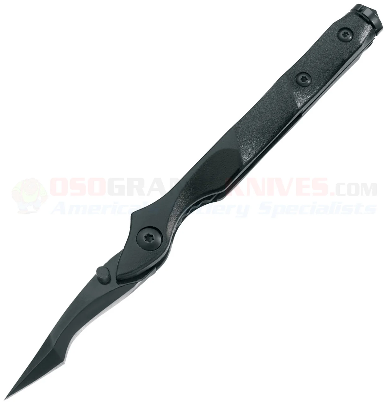 Boker Plus Reality-Based Urban Survival Pen Knife (1.63 Inch Black Blade) Black Handle + Glass Breaker 01BO047