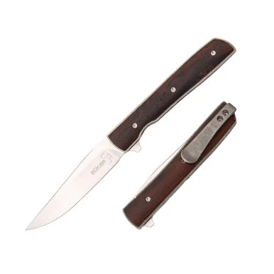 Boker Plus Urban Trapper Petite Cocobolo 2.76in Plain Satin Drop Point BKBO784