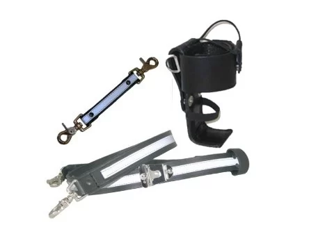 Boston Leather FDNY Style Leather Radio Strap with Reflective Trim