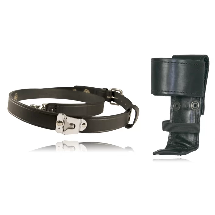Boston Leather Leather Radio Strap with Motorola Clip & Leather Radio Holder
