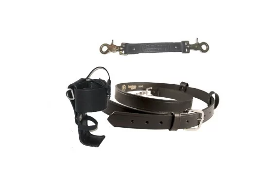 Boston Leather X-Long Leather Radio Strap, Holder and Anti-Sway Strap
