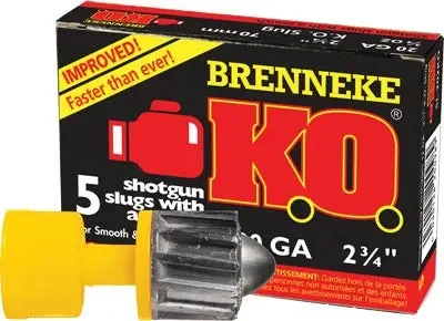 BRENNEKE USA KO 20GA 2.75" 3/4OZ SLUG 5RD