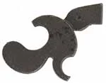 Bridle, left, wax cast steel, as cast, drill in place