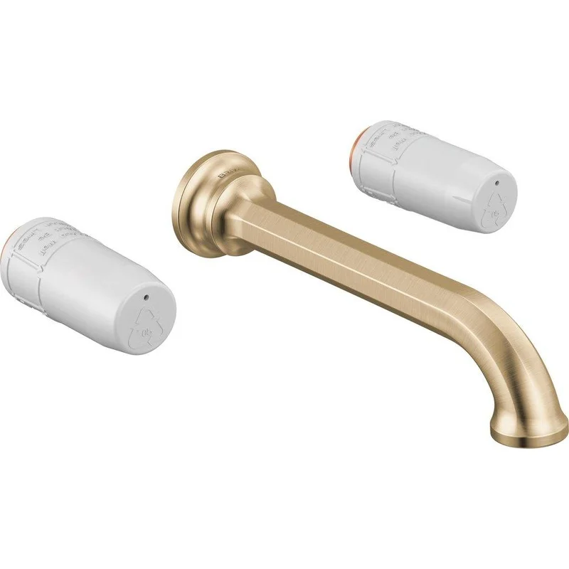 Brizo Beauclere Wall Mount Bathroom Sink Faucet in Brilliance Luxe Gold (Handles Sold Separately) | Ferguson