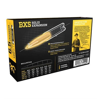 Browning B192400651 BXS Copper Expansion Lead Free Solid Expansion Polymer Tip120 Grain 6.5mm Creedmoor