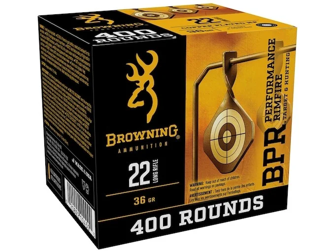 Browning BPR Ammunition 22 Long Rifle 36 Grain Copper Plated Hollow Point