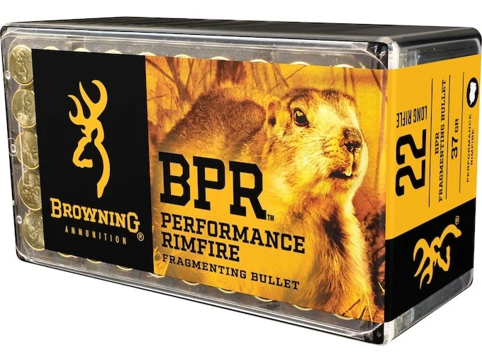 Browning BPR Ammunition 22 Long Rifle 37 Grain Fragmenting Hollow Point