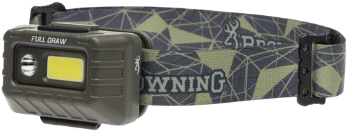Browning Full Draw Headlamp 20/500 Lumens LED Bulb 67yds Beam Distance Cap/Headwear