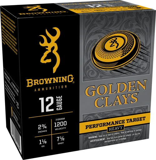 Browning Golden Clays 12 Ga, 2.75" 1 1/8oz 7.5 Shot 25 Per Box BGC12M7