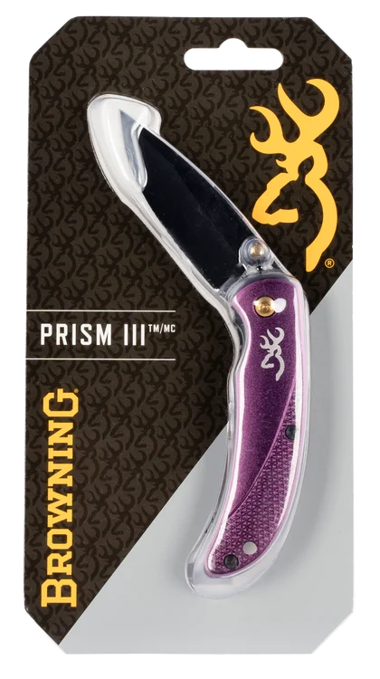 Browning Prism II 2.40" 7Cr17MoV Stainless Steel Drop Point Aluminum Plum Handle Folder