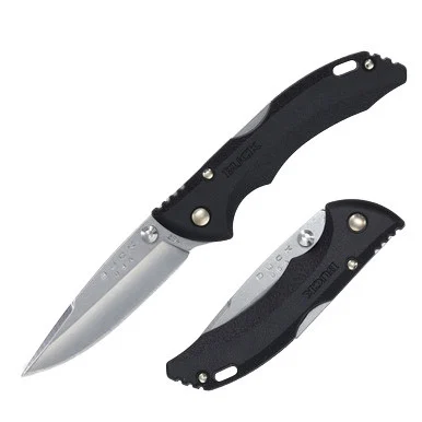 Buck 284 Bantam BBW Folding Knife Black GRN 2.75in Plain Satin Blade