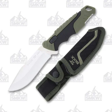 Buck 656 Large Pursuit Green 4.5in Satin Drop Point Fixed Blade Knife BU11889