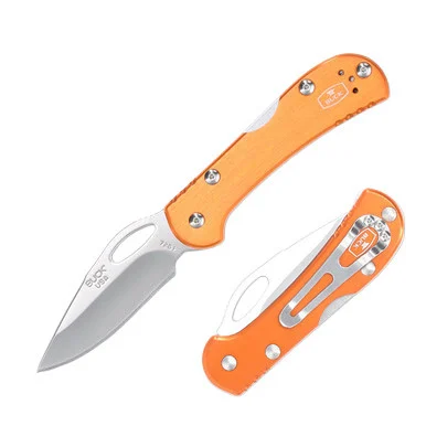 Buck Knives Mini SpitFire Folding Knife Orange 2.75in Satin Drop Point Blade BU7798