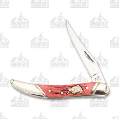 Bulldog Brand Red Jigged Bone Little Toothpick Folding Knife FRBDG109DRJB