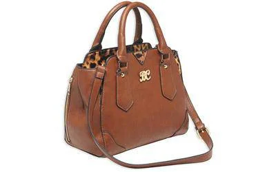 Bulldog Satchel Purse W-hlstr Chstnt
