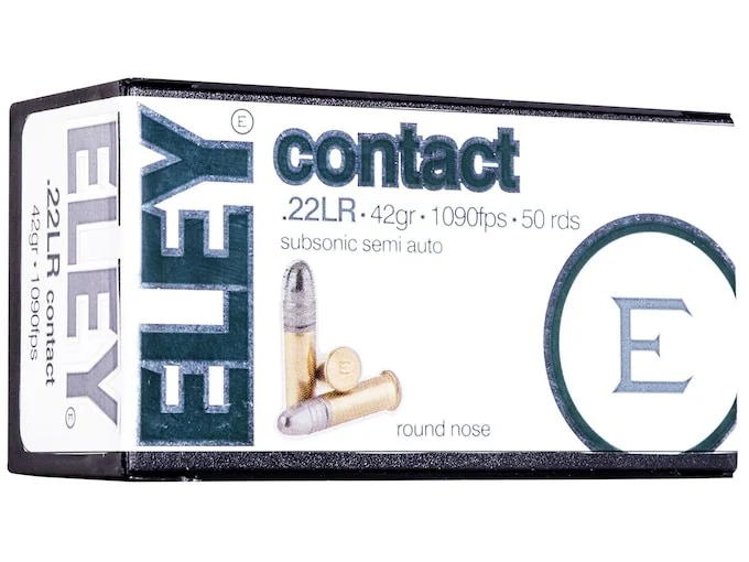 Buy Eley Contact Semi-Auto Ammunition 22 Long Rifle Subsonic 42 Grain Lead Round Nose