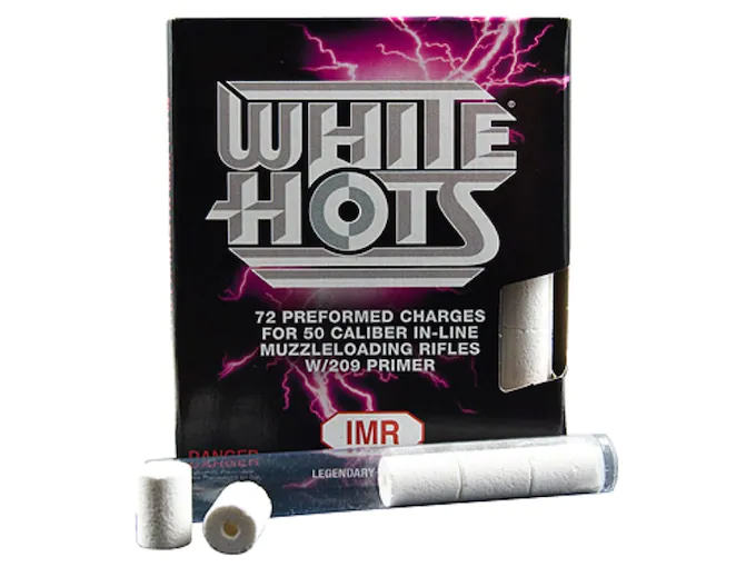 Buy IMR White Hots Black Powder Substitute 50 Caliber 209 Primer Pre-Formed Charges 72PK