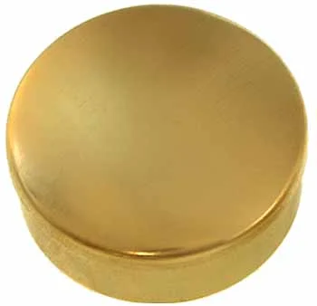 Cap box, 1-3/4" diameter, polished brass, made in the U.S.A.
