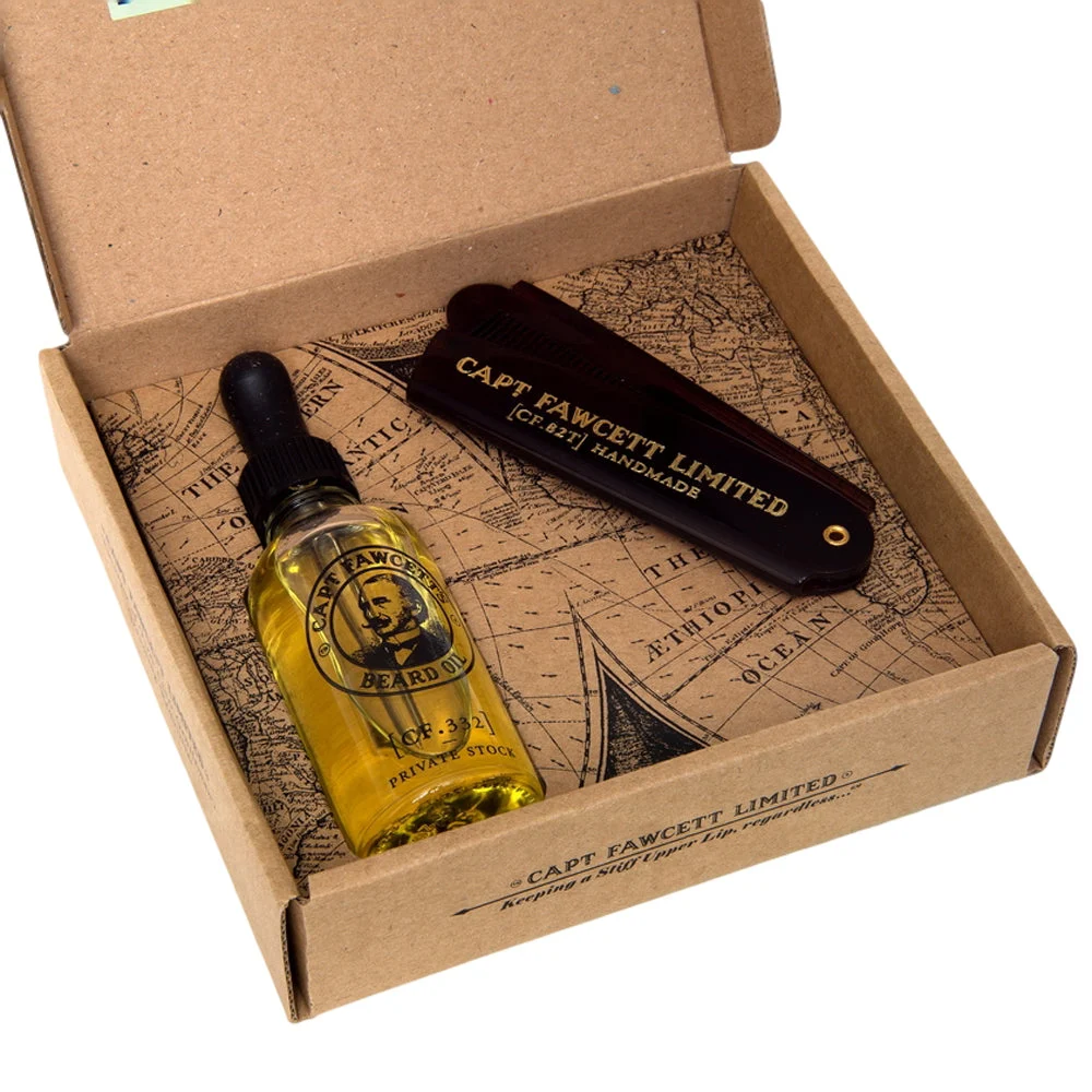 Captain Fawcett’s Beard Oil and Comb Set
