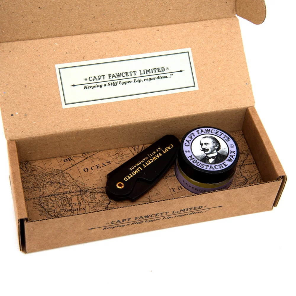 Captain Fawcett’s Moustache Wax and Comb Set