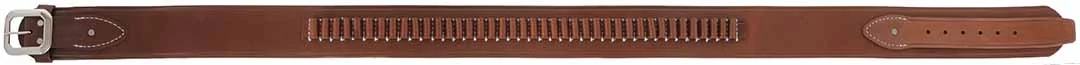 Cartridge belt, loops for .38/.357 cartridge, waist size 43 to 48", oiled brown leather