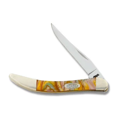 Case Abalone Corelon Small Texas Toothpick Folding Knife CA910096AB