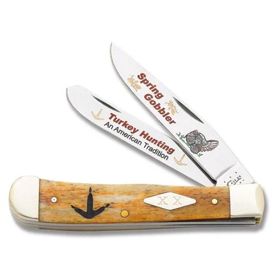 Case Antique Smooth Bone Turkey Trapper Folding Knife CAANTTURKEY