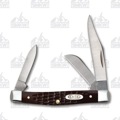 Case Jigged Brown Synthetic Medium Stockman Folding Knife CA6344