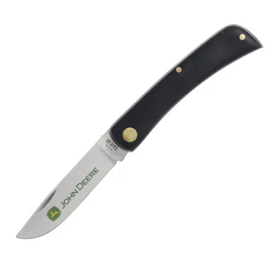 Case John Deere Jet Black Synthetic Sod Buster Jr. Folding Knife CA1826